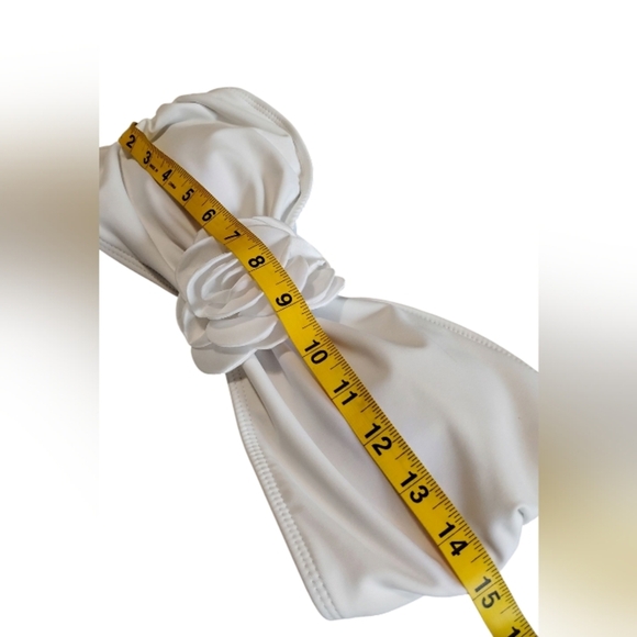 SHENHE | Women's 2 Piece Strapless Ruched High Waisted Bandeau Bikini | Medium - Picture 5 of 13